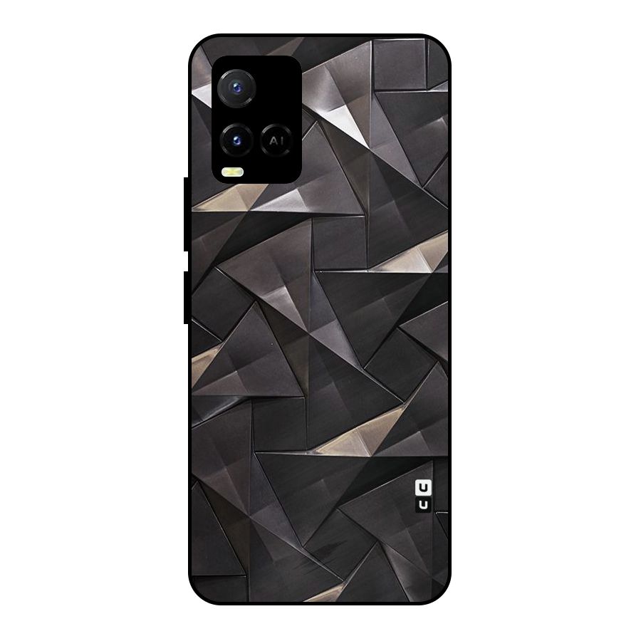 Carved Triangles Metal Back Case for Vivo Y21 2021