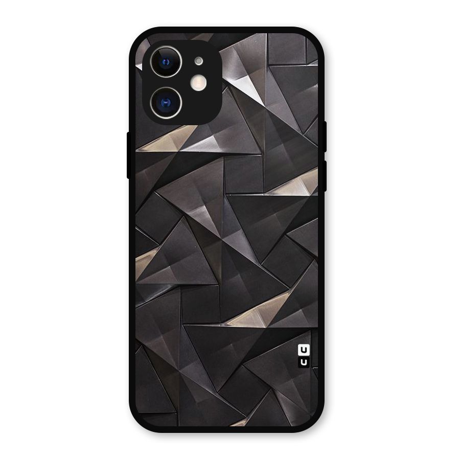 Carved Triangles Metal Back Case for iPhone 12
