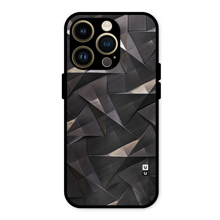 Carved Triangles Metal Back Case for iPhone 14 Pro