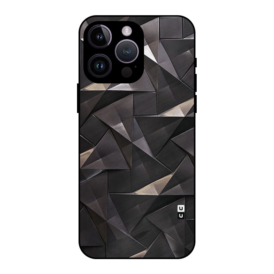 Carved Triangles Metal Back Case for iPhone 14 Pro Max