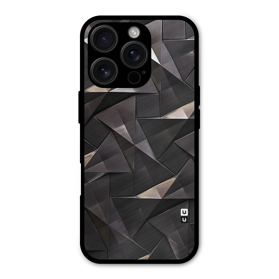 Carved Triangles Metal Back Case for iPhone 16 Pro