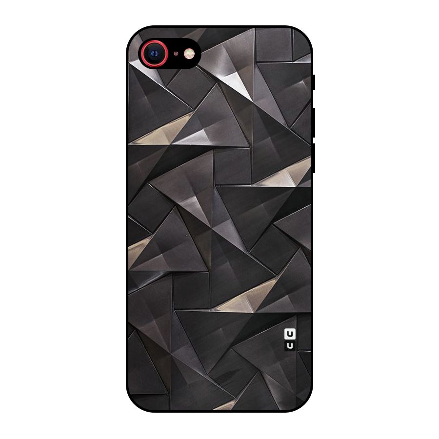 Carved Triangles Metal Back Case for iPhone SE 2022