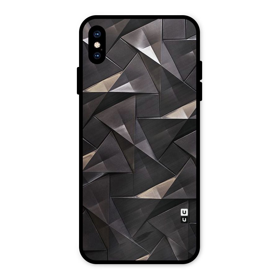 Carved Triangles Metal Back Case for iPhone XS Max