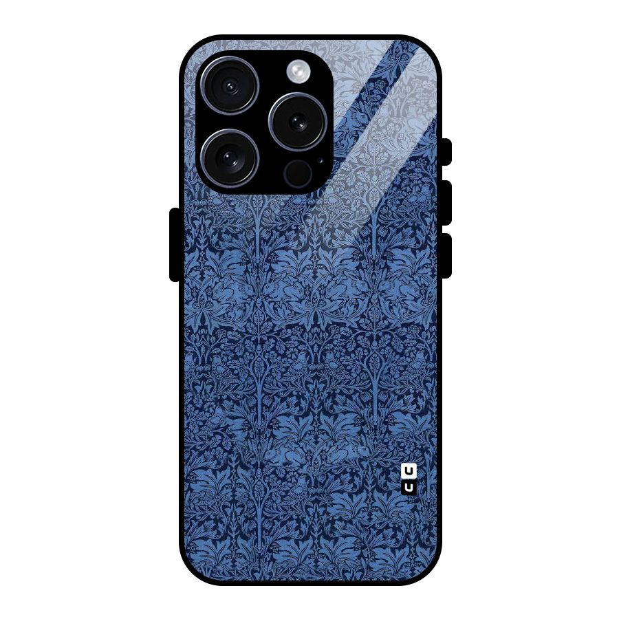 Carving Design Glass Back Case for iPhone 15 Pro