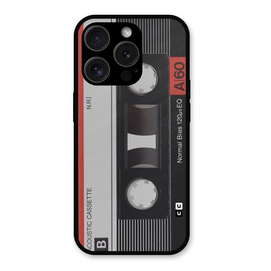 Casette Design Metal Back Case for iPhone 15 Pro