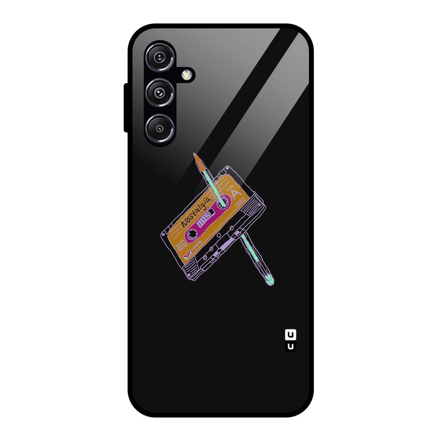 Casette Nostalgia Glass Back Case for Galaxy M34 5G