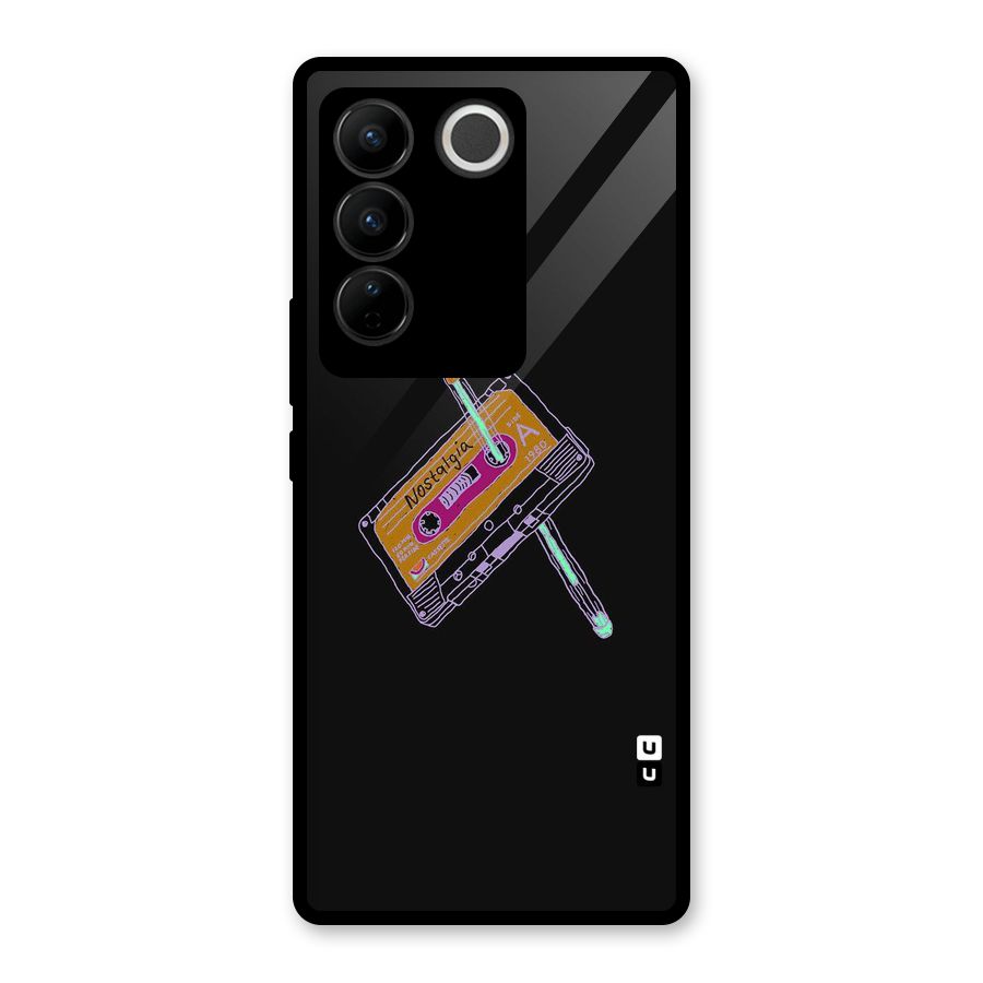 Casette Nostalgia Glass Back Case for Vivo V27 Pro