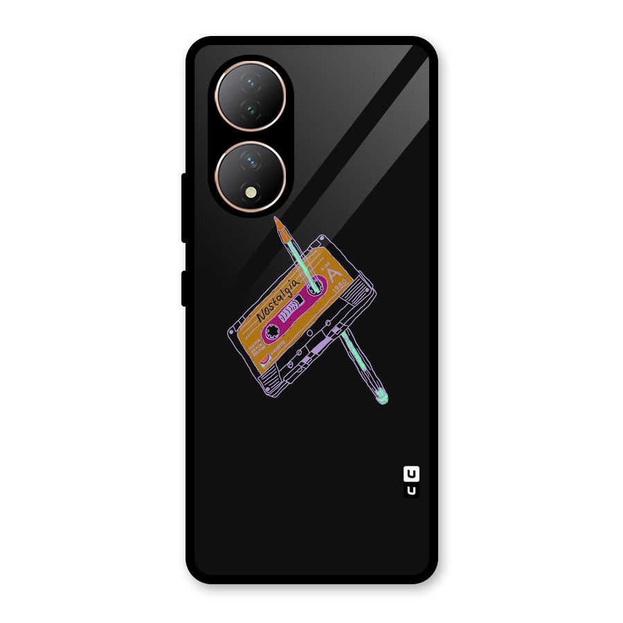 Casette Nostalgia Glass Back Case for Vivo Y100A