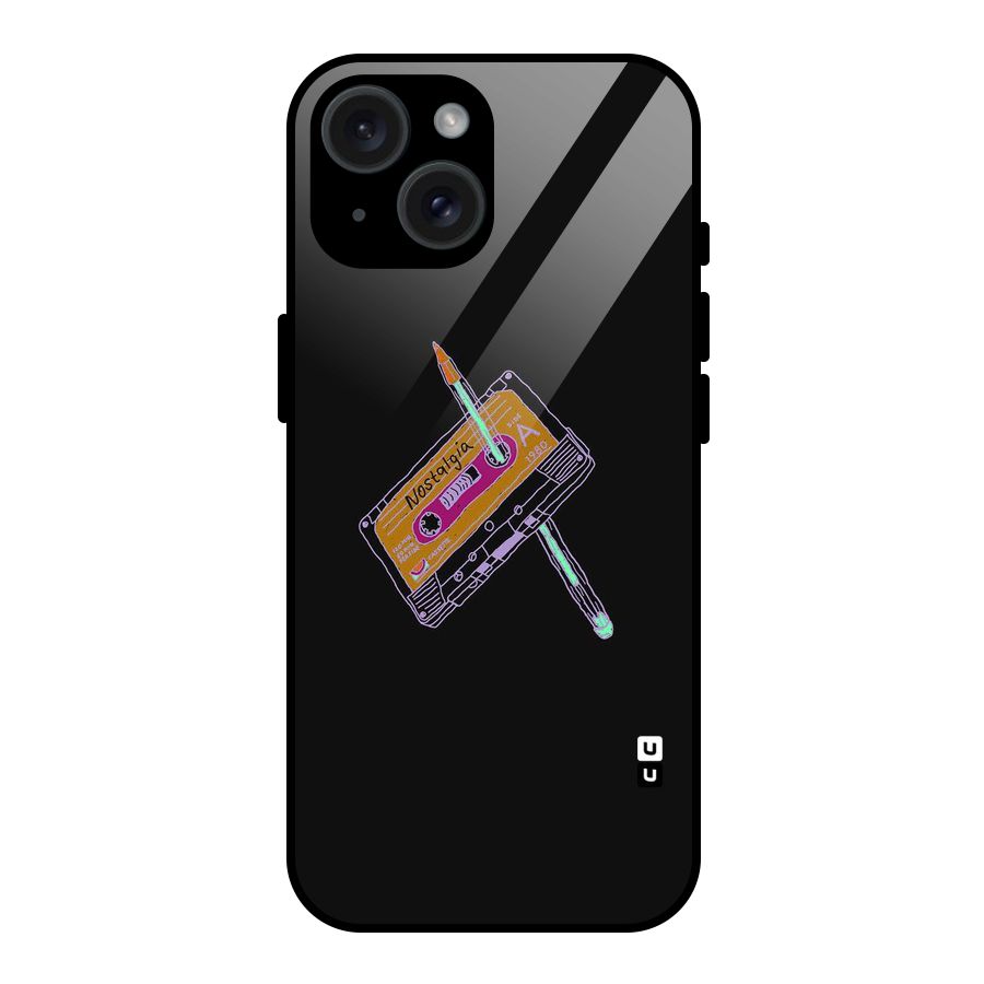 Casette Nostalgia Glass Back Case for iPhone 15