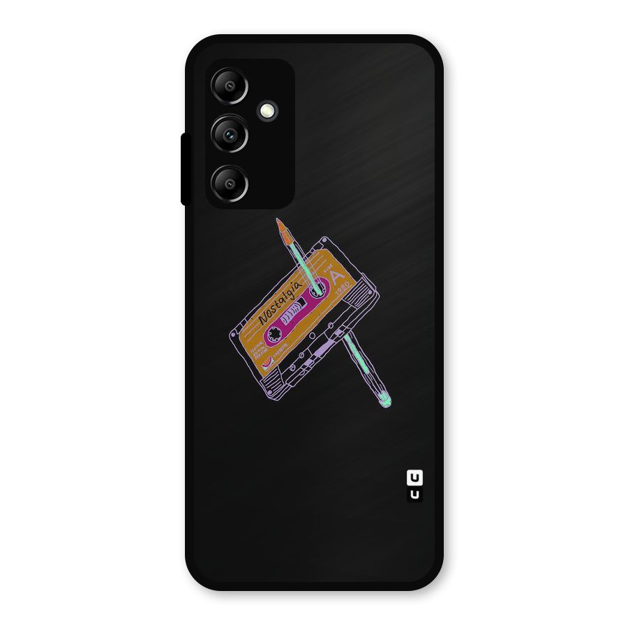 Casette Nostalgia Metal Back Case for Galaxy A14 5G