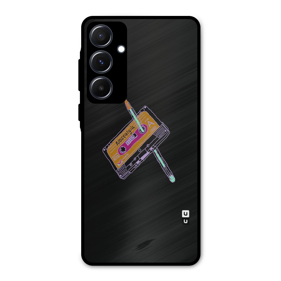 Casette Nostalgia Metal Back Case for Galaxy A55