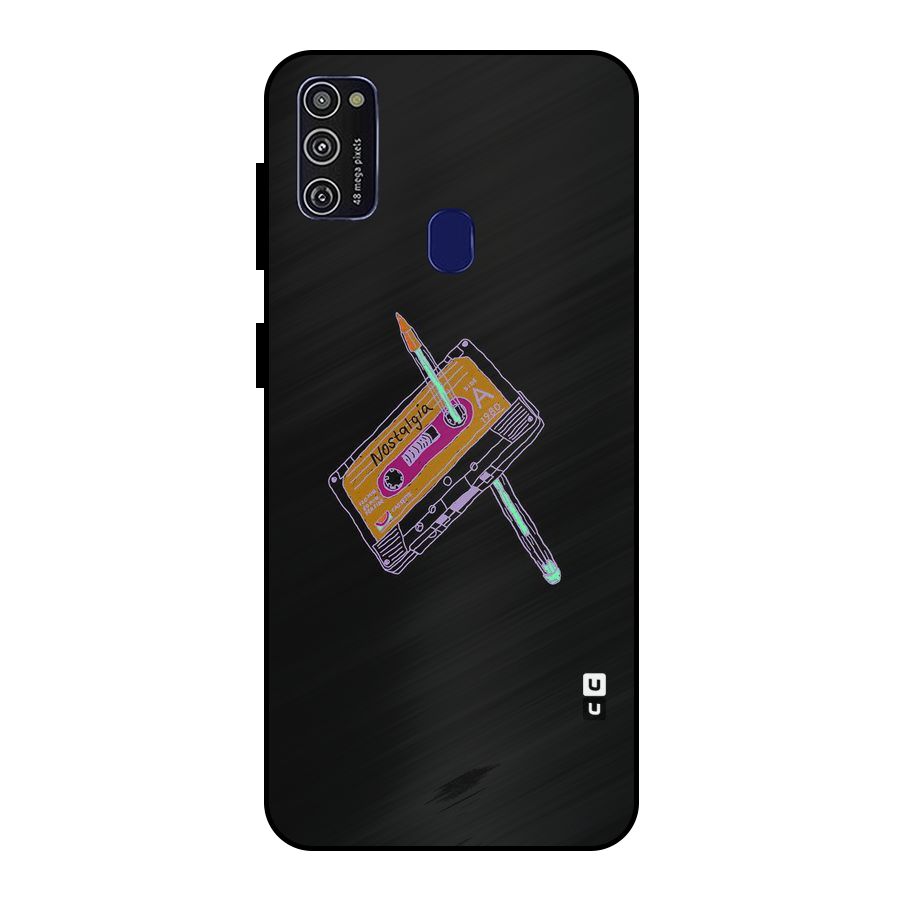 Casette Nostalgia Metal Back Case for Galaxy M21
