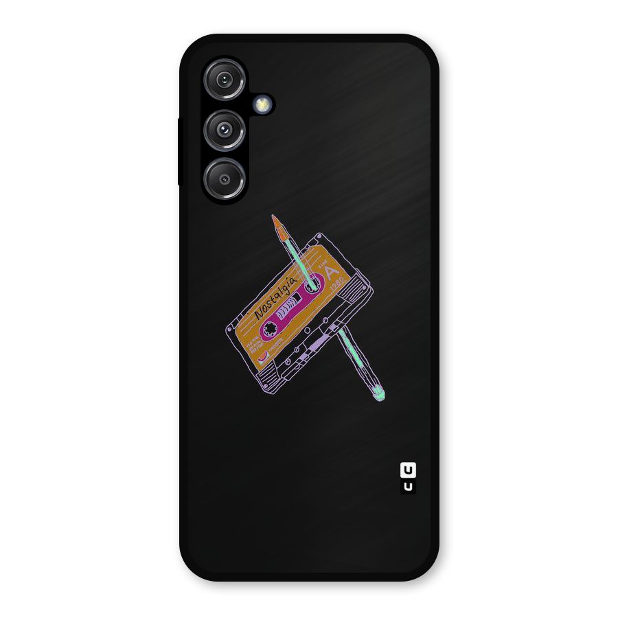 Casette Nostalgia Metal Back Case for Galaxy M34 5G