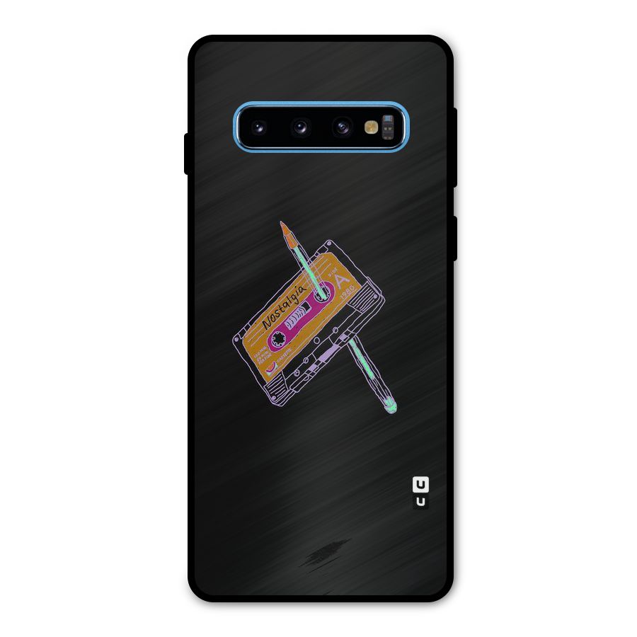 Casette Nostalgia Metal Back Case for Galaxy S10