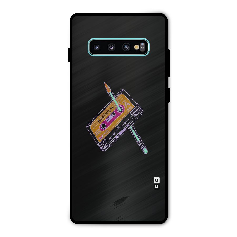 Casette Nostalgia Metal Back Case for Galaxy S10 Plus