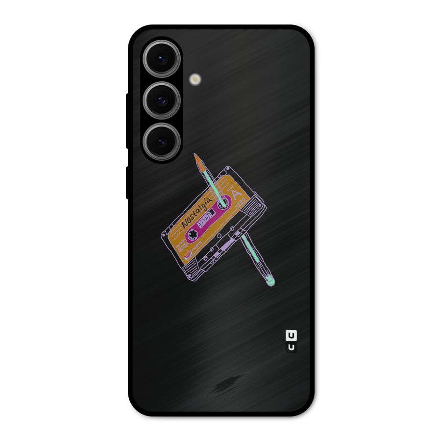 Casette Nostalgia Metal Back Case for Galaxy S24 FE