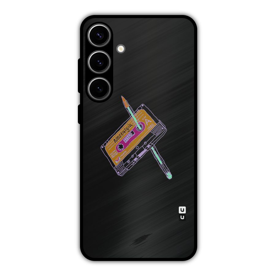 Casette Nostalgia Metal Back Case for Galaxy S24 Plus