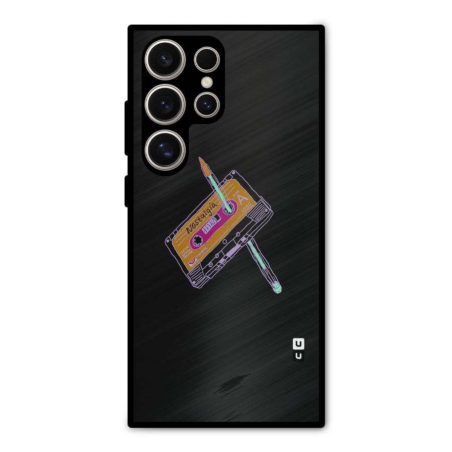Casette Nostalgia Metal Back Case for Galaxy S24 Ultra