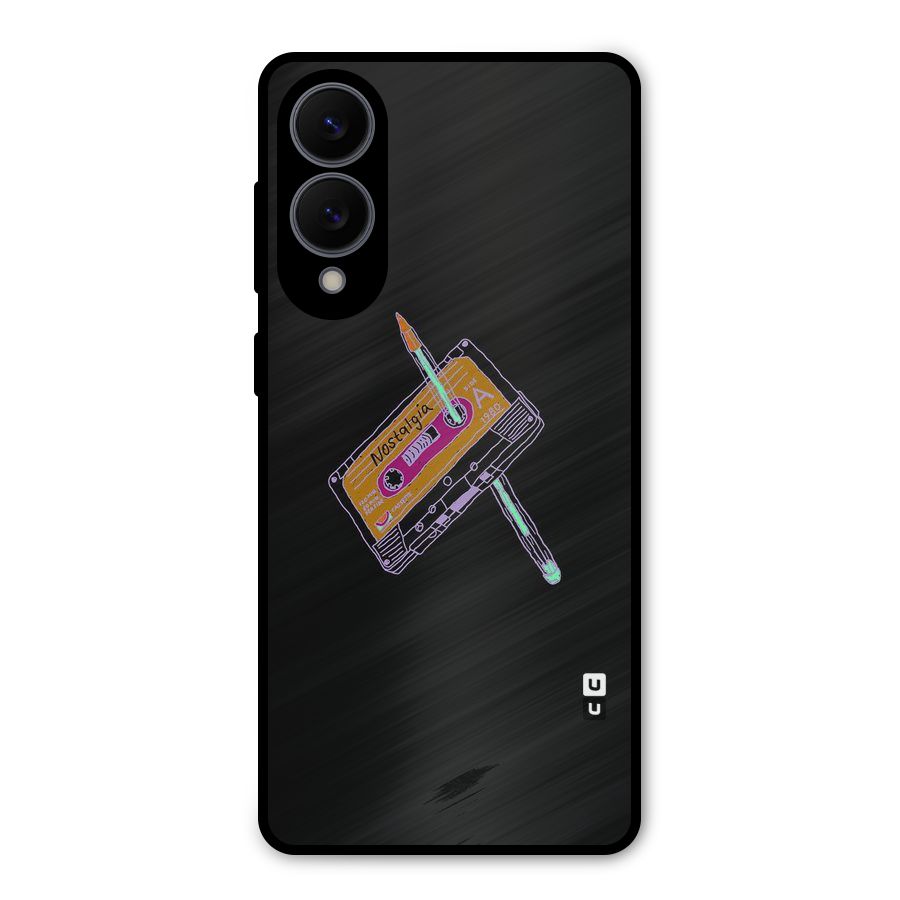 Casette Nostalgia Metal Back Case for Galaxy S25 Edge