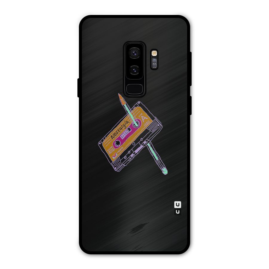 Casette Nostalgia Metal Back Case for Galaxy S9 Plus