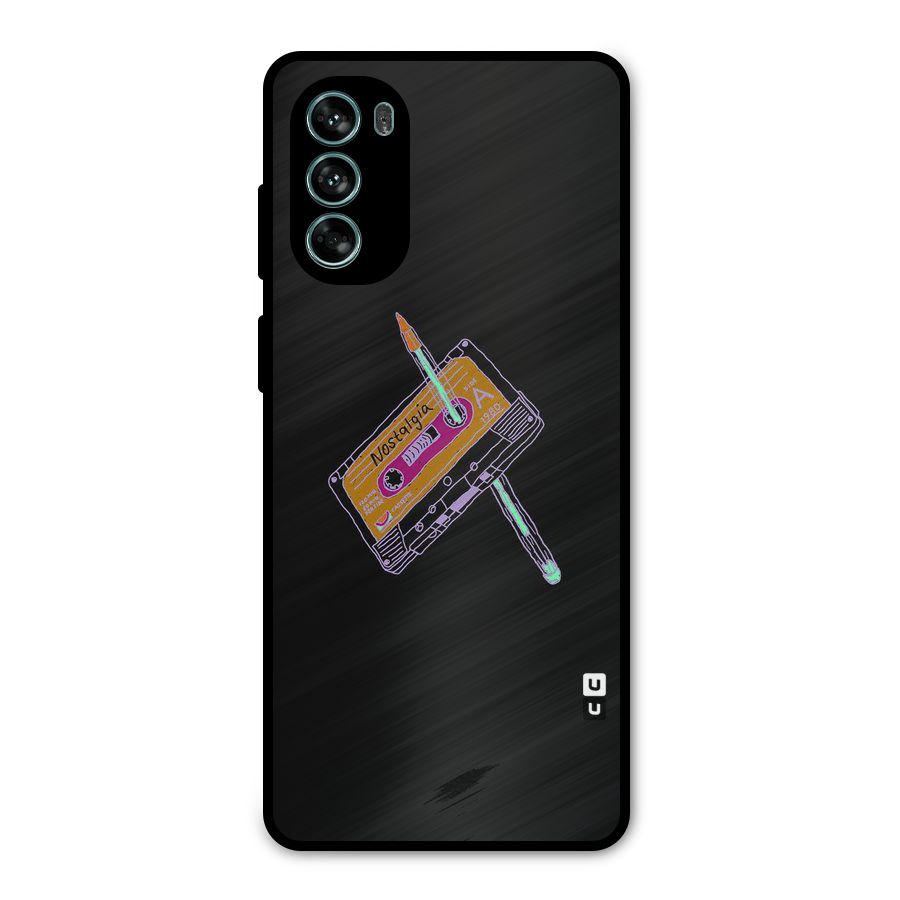 Casette Nostalgia Metal Back Case for Moto G62