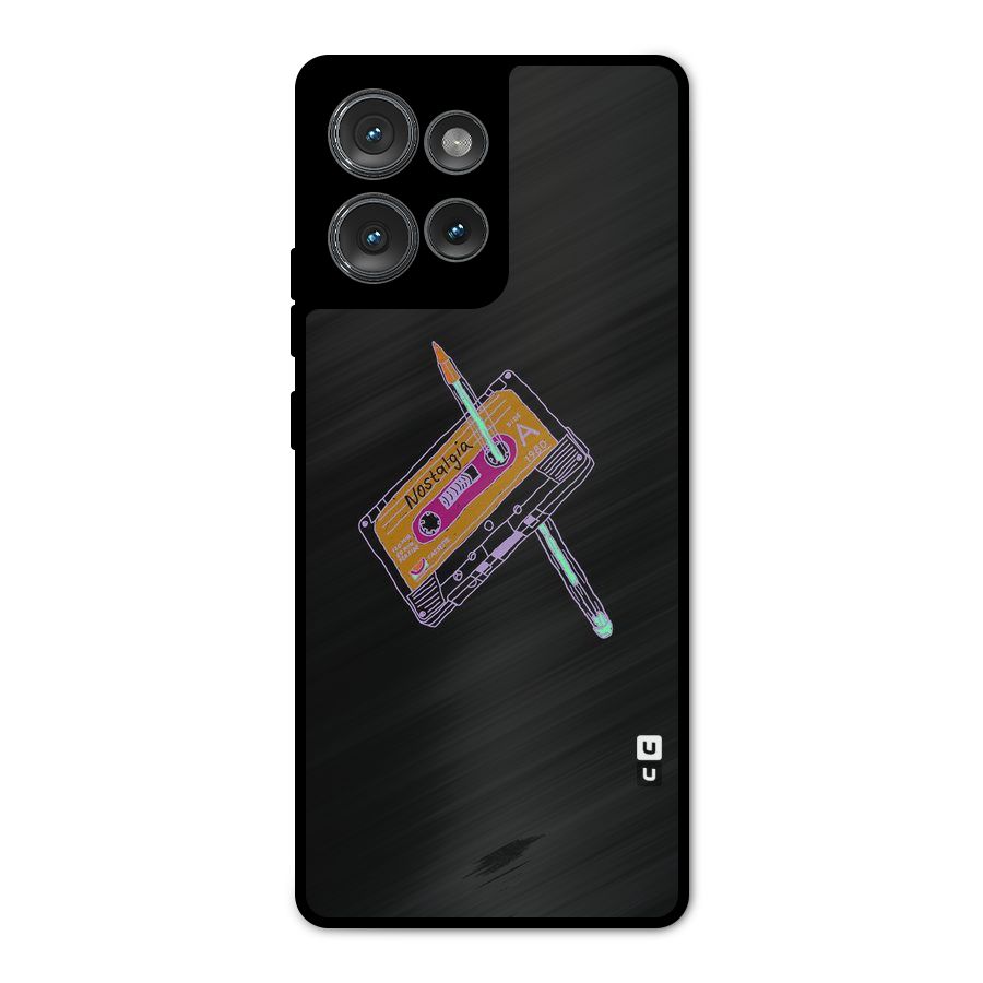 Casette Nostalgia Metal Back Case for Motorola Edge 50