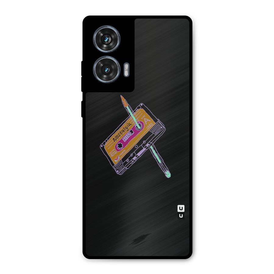 Casette Nostalgia Metal Back Case for Motorola Edge 50 Fusion