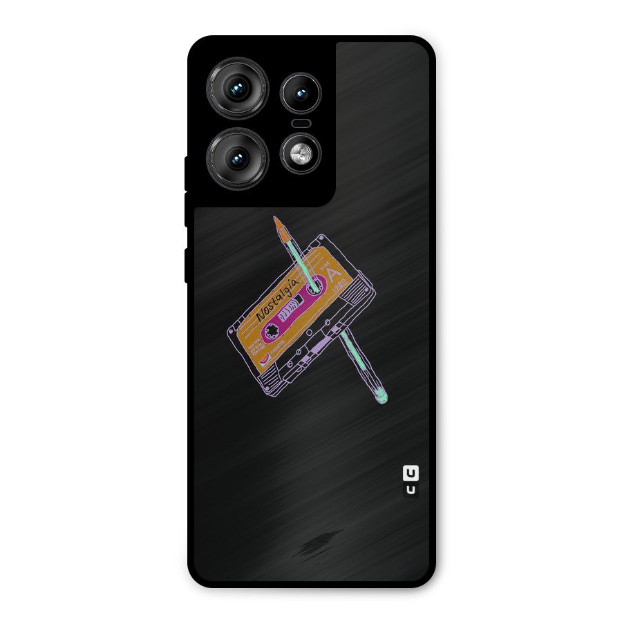 Casette Nostalgia Metal Back Case for Motorola Edge 50 Pro