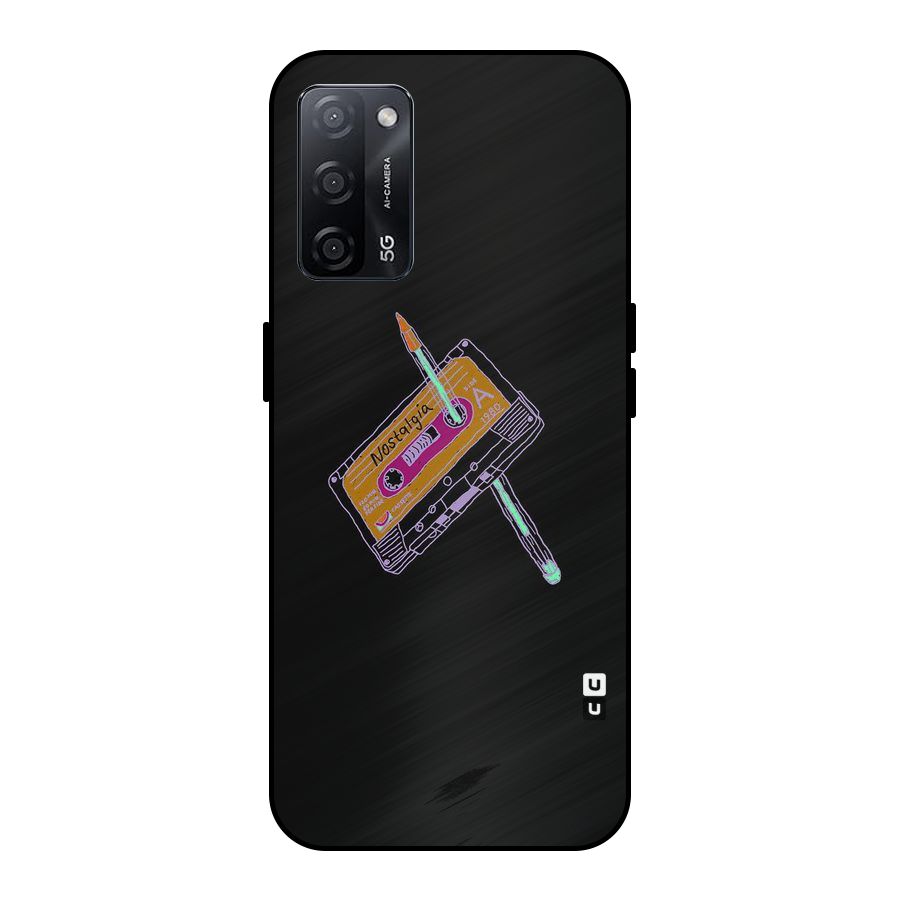 Casette Nostalgia Metal Back Case for Oppo A53s 5G