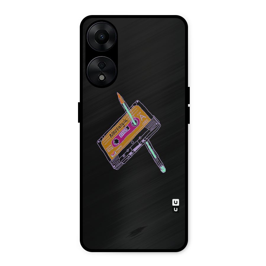 Casette Nostalgia Metal Back Case for Oppo A78 5G