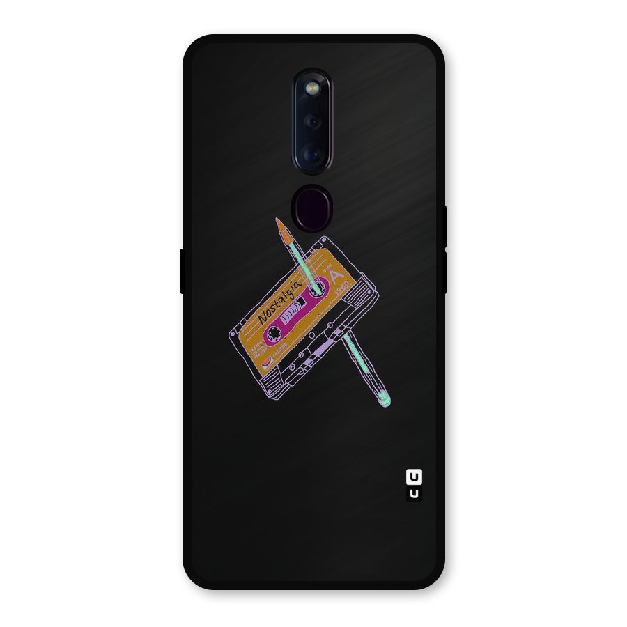 Casette Nostalgia Metal Back Case for Oppo F11 Pro