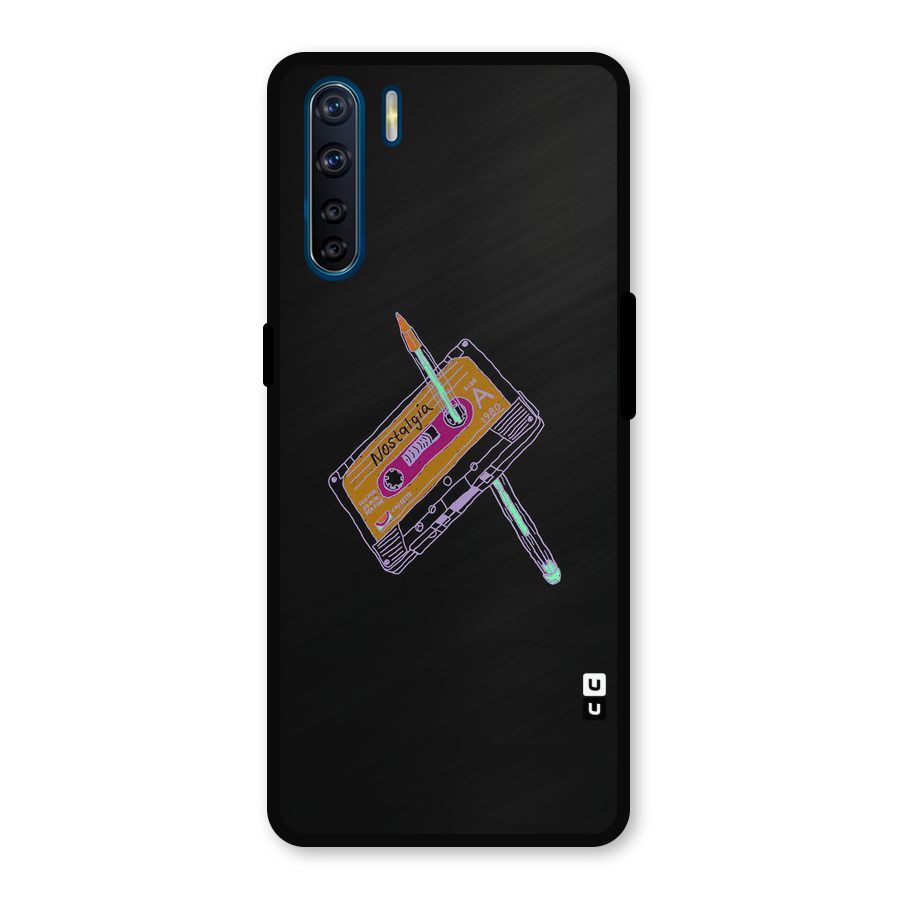 Casette Nostalgia Metal Back Case for Oppo F15