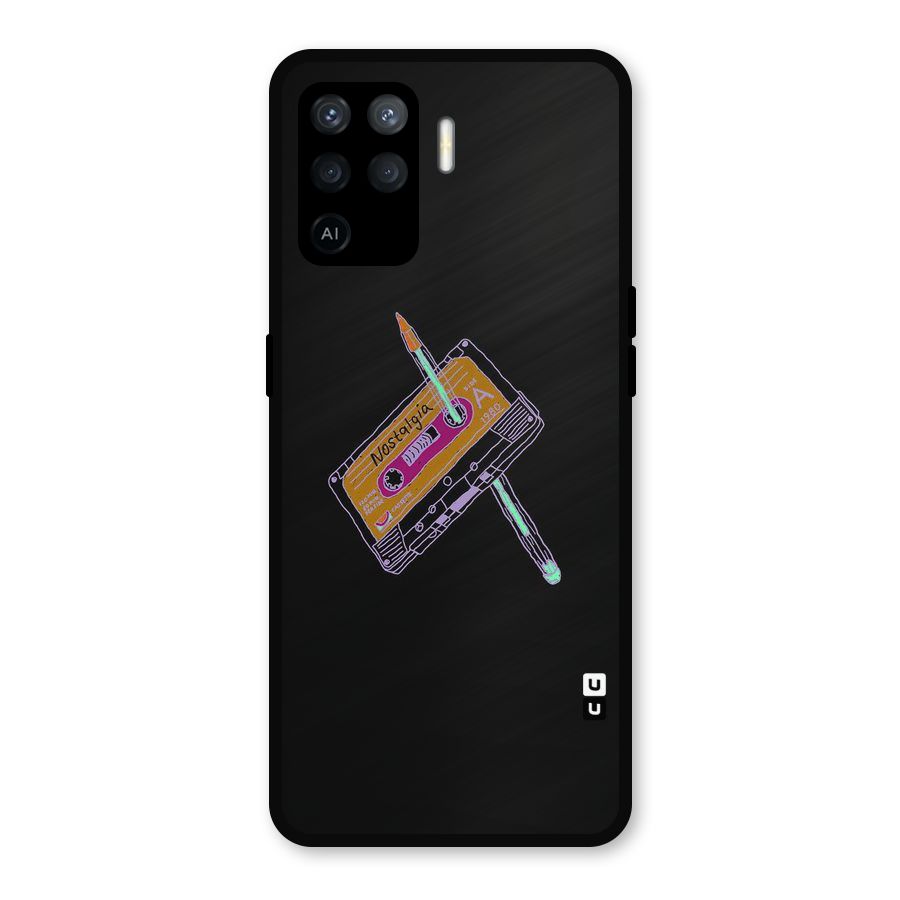 Casette Nostalgia Metal Back Case for Oppo F19 Pro