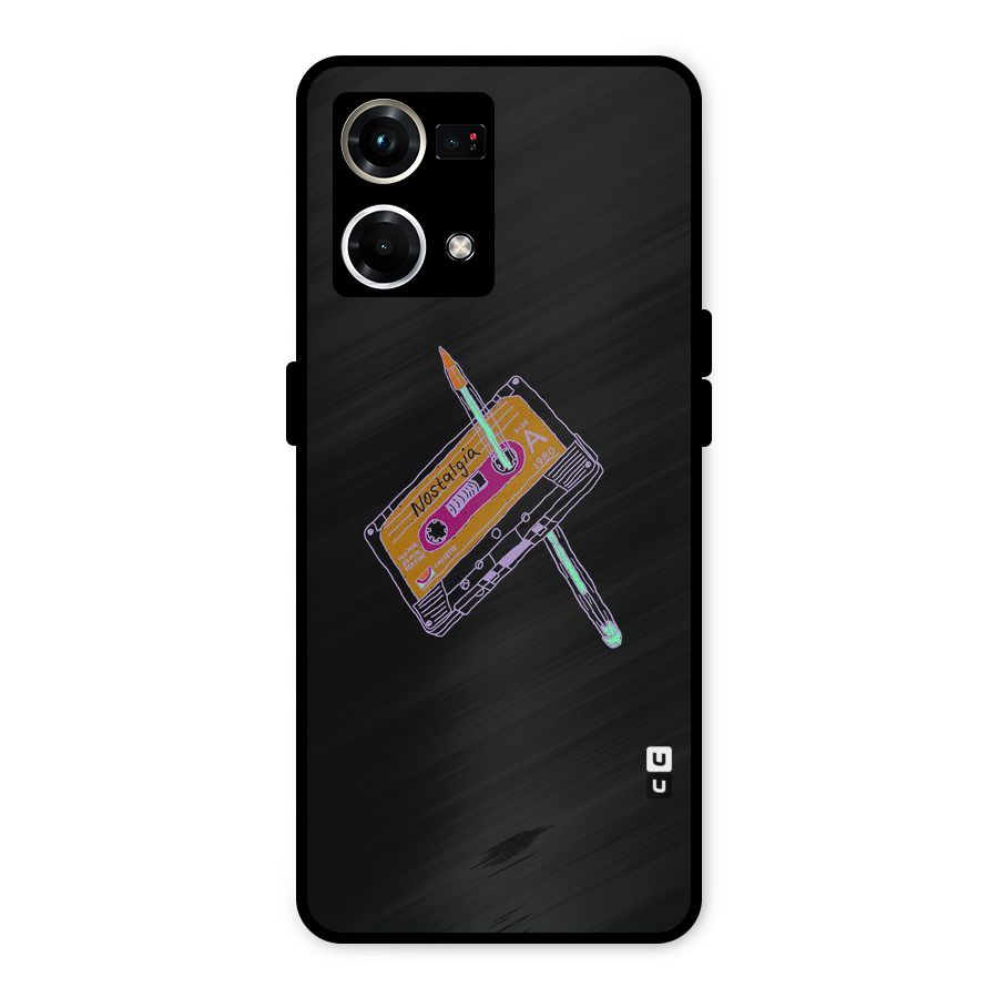 Casette Nostalgia Metal Back Case for Oppo F21 Pro 4G