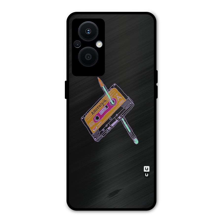 Casette Nostalgia Metal Back Case for Oppo F21s Pro 5G