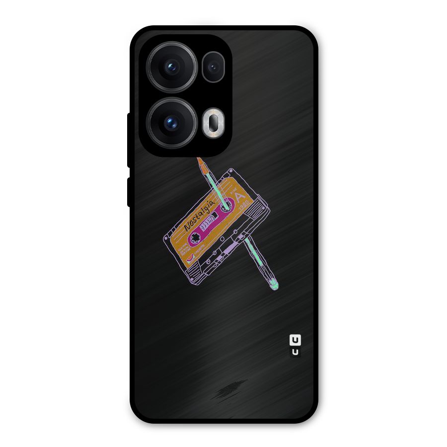 Casette Nostalgia Metal Back Case for Oppo Reno13 Pro