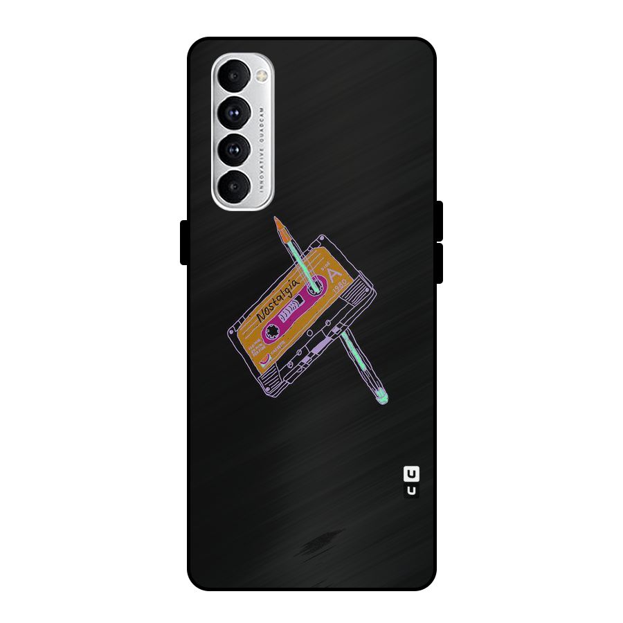 Casette Nostalgia Metal Back Case for Oppo Reno4 Pro