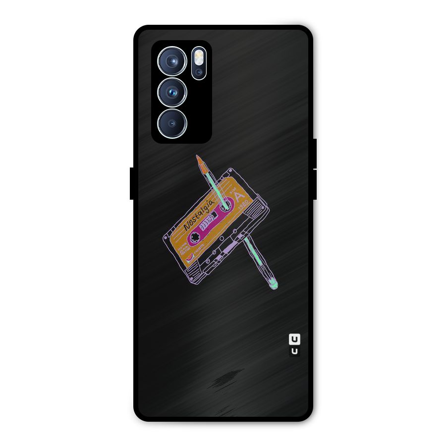 Casette Nostalgia Metal Back Case for Oppo Reno6 Pro 5G