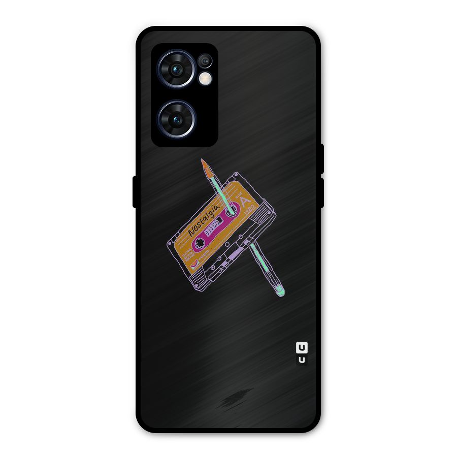 Casette Nostalgia Metal Back Case for Oppo Reno7 5G