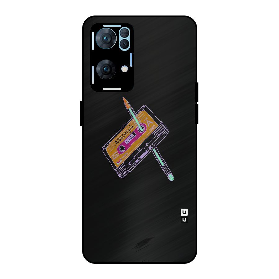 Casette Nostalgia Metal Back Case for Oppo Reno7 Pro 5G