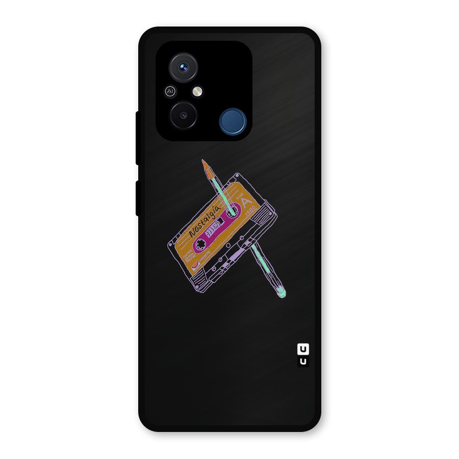 Casette Nostalgia Metal Back Case for Poco C55