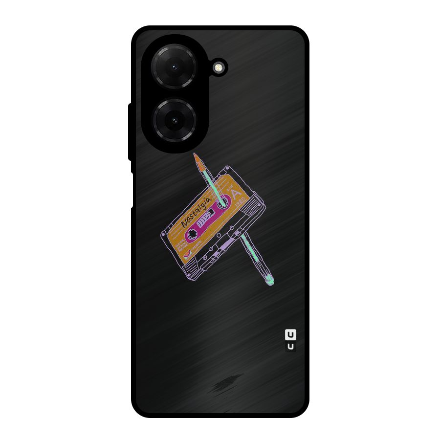 Casette Nostalgia Metal Back Case for Poco C71