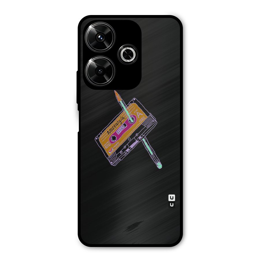 Casette Nostalgia Metal Back Case for Poco M6 Plus