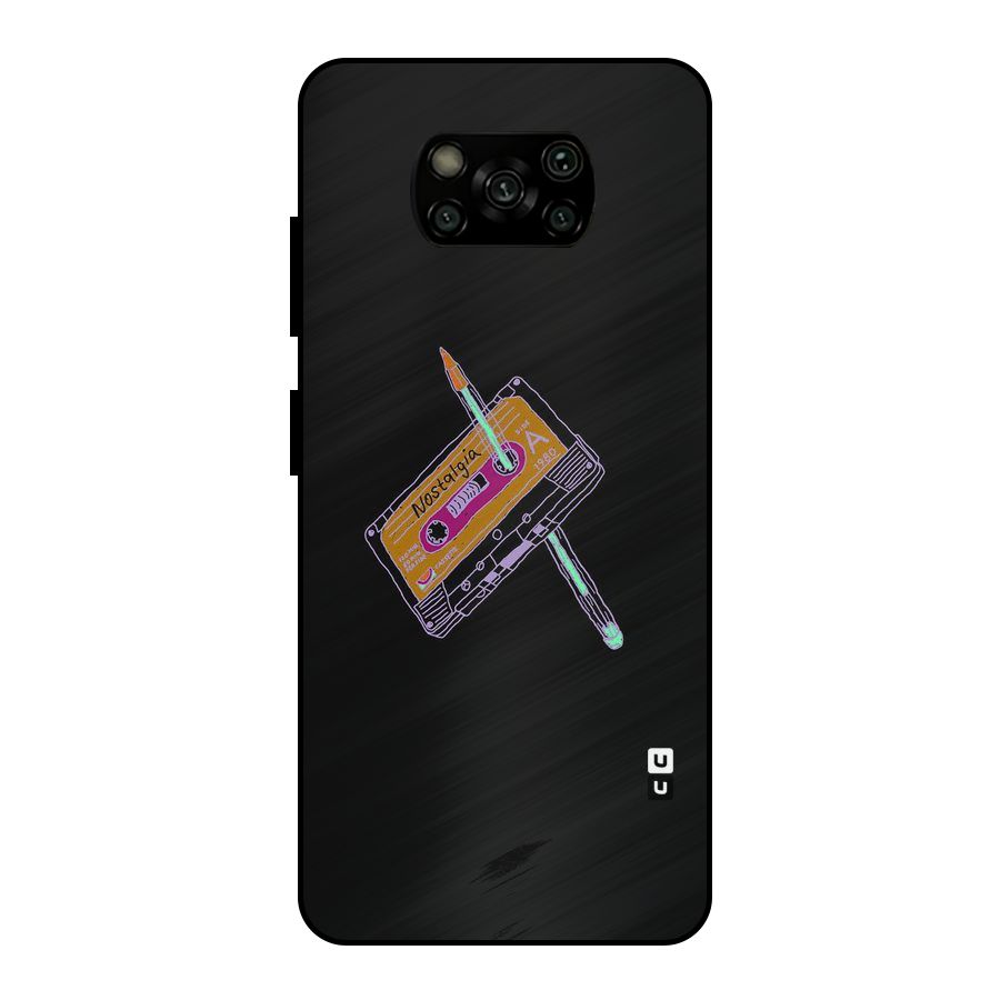 Casette Nostalgia Metal Back Case for Poco X3
