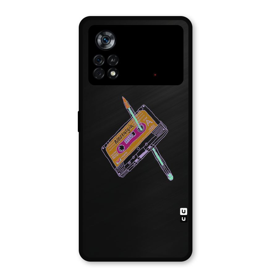 Casette Nostalgia Metal Back Case for Poco X4 Pro 5G