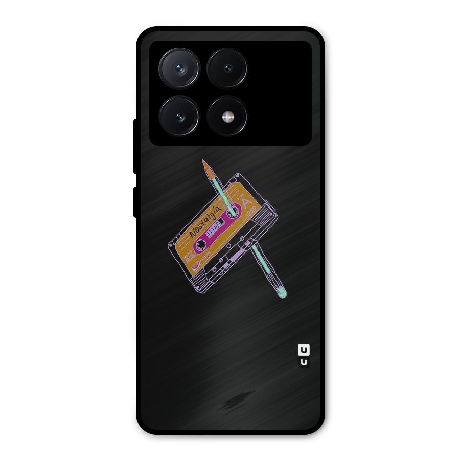 Casette Nostalgia Metal Back Case for Poco X6 Pro