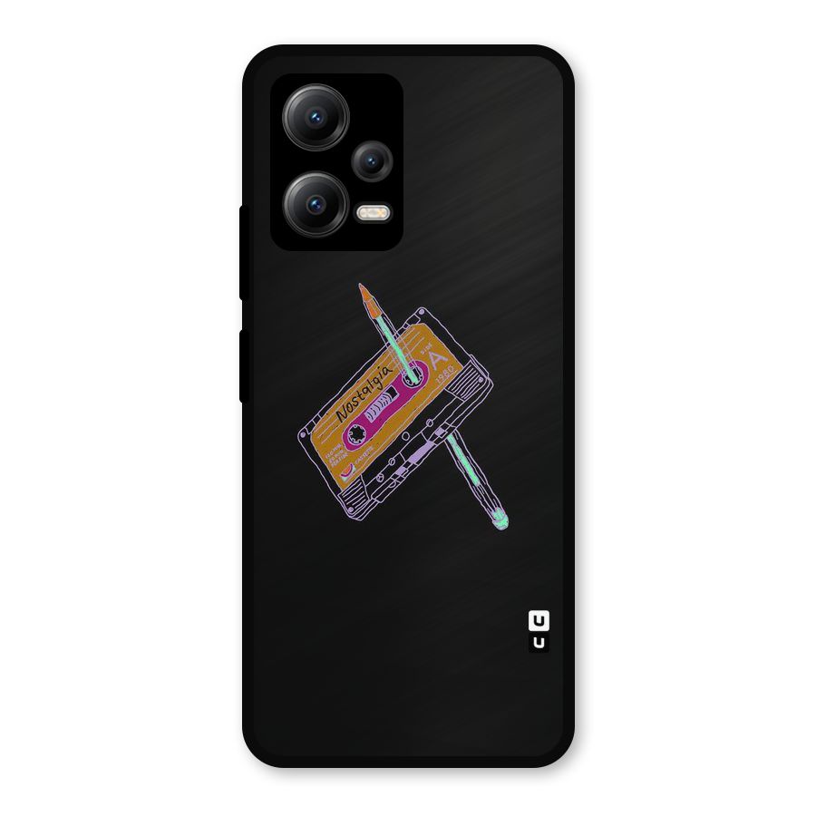 Casette Nostalgia Metal Back Case for Redmi Note 12 5G