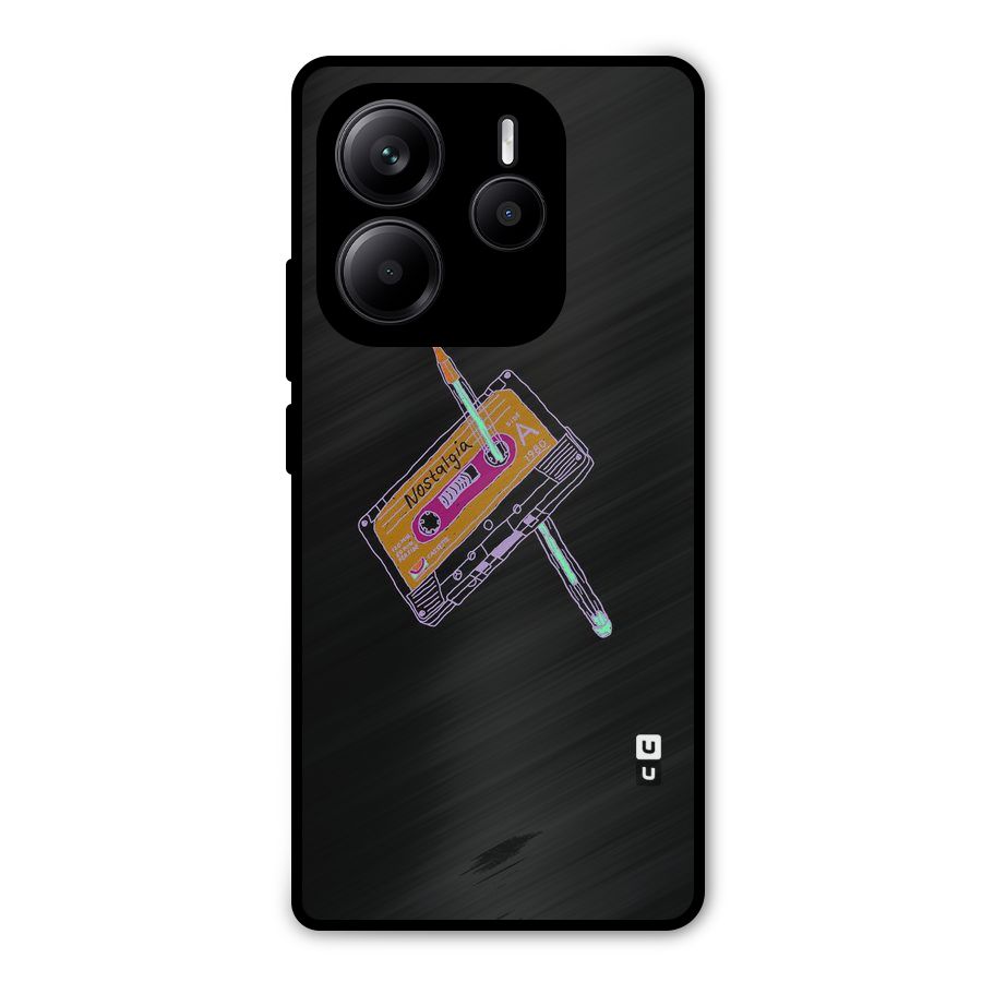 Casette Nostalgia Metal Back Case for Redmi Note 14 5G