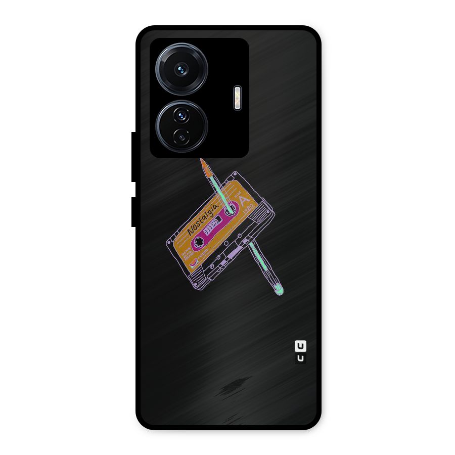 Casette Nostalgia Metal Back Case for Vivo T1 Pro