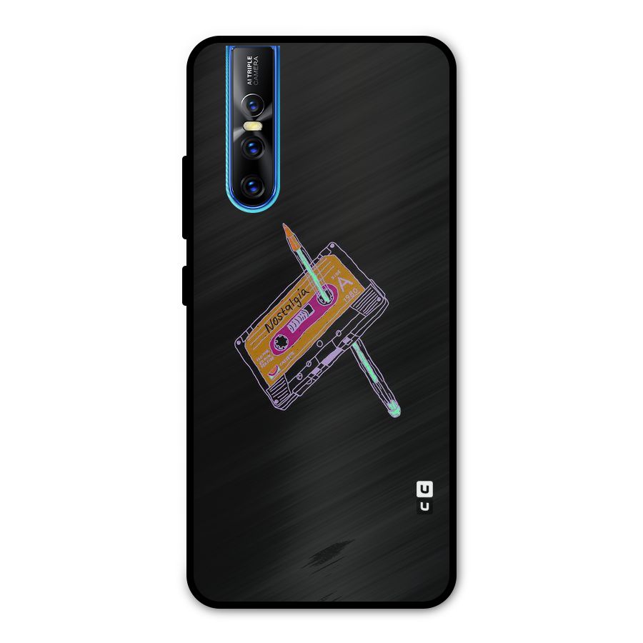 Casette Nostalgia Metal Back Case for Vivo V15 Pro